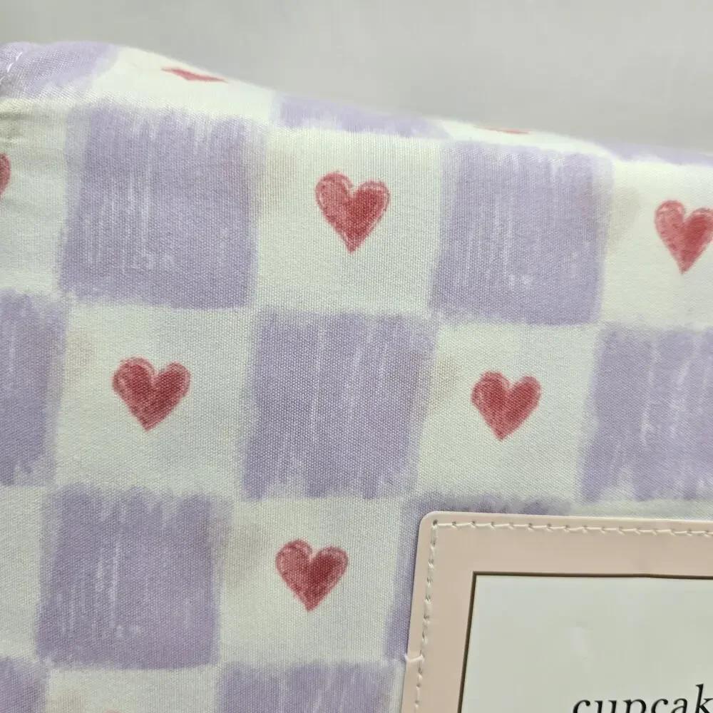Cupcakes & Cashmere QUEEN Hearts Sheet 4pc Set NEW Purple Pink MICROFIBER Love